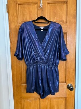 Victoria's Secret Navy Blue Metallic Romper